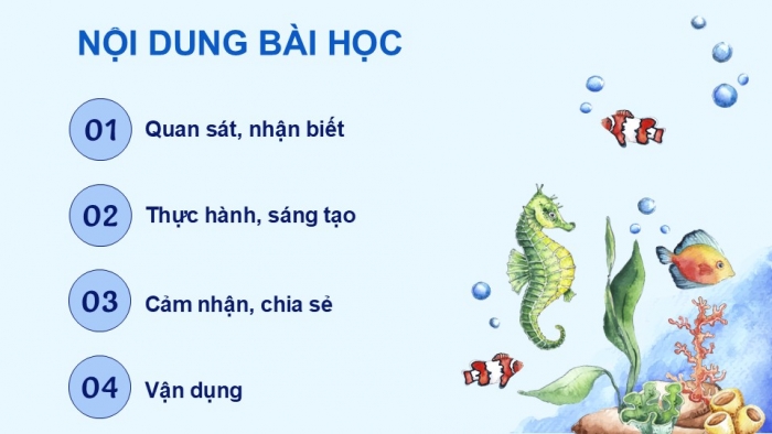 Giáo án điện tử Mĩ thuật 5 cánh diều Bài 9: Sinh vật biển