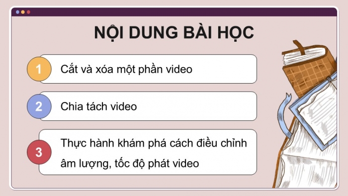 Giáo án điện tử Tin học 9 cánh diều Chủ đề E4 Bài 5: Biên tập đoạn video trong bảng phân cảnh