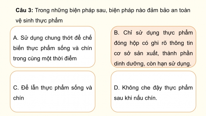 Giáo án điện tử Công nghệ 9 Chế biến thực phẩm Cánh diều Bài Ôn tập