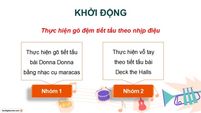 Giáo án điện tử Âm nhạc 9 kết nối Tiết 25: Nhạc cụ Recorder hoặc kèn phím, Thường thức âm nhạc: Đàn đá và đàn đáy