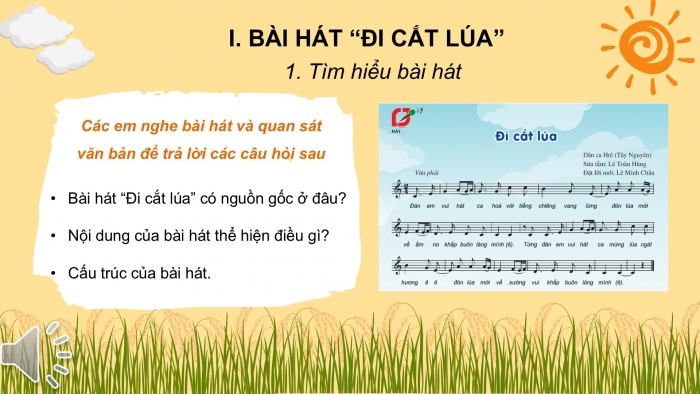 Giáo án PPT Âm nhạc 6 cánh diều Tiết 1: Hát bài Đi cắt lúa, kết hợp gõ đệm bằng nhạc cụ gõ và động tác cơ thể, Bài đọc nhạc số 8