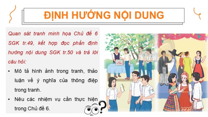 Giáo án điện tử Hoạt động trải nghiệm 12 chân trời bản 1 Chủ đề 6: Tham gia xây dựng và phát triển cộng đồng (P1)