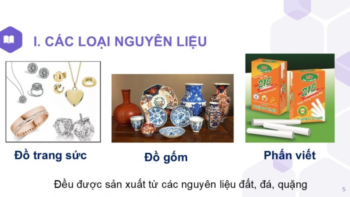 Giáo án PPT KHTN 6 kết nối Bài 13: Một số nguyên liệu