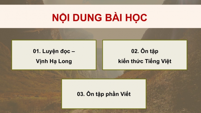 Giáo án PPT dạy thêm Tiếng Việt 5 chân trời bài 4: Bài đọc Vịnh Hạ Long. Luyện từ và câu Biện pháp điệp từ, điệp ngữ. Viết bài văn tả người (Bài viết số 2)