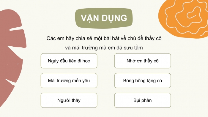 Giáo án PPT Âm nhạc 6 kết nối Tiết 12: Vận dụng - Sáng tạo