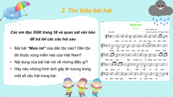 Giáo án PPT Âm nhạc 6 kết nối Tiết 19: Hát Mưa rơi, Nghe Bản hoà tấu nhạc cụ dân tộc Mừng hội hoa bông