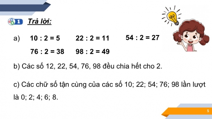 Giáo án PPT Toán 6 cánh diều Bài 8: Dấu hiệu chia hết cho 2, cho 5