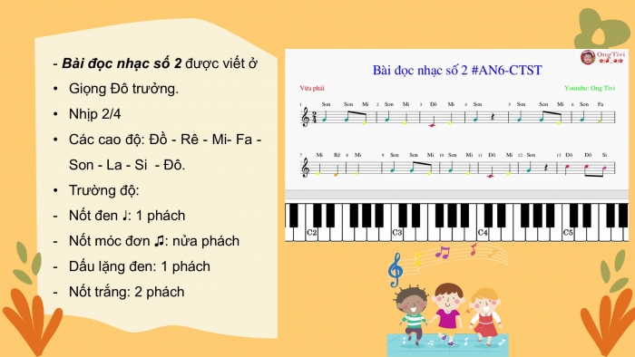 Giáo án PPT Âm nhạc 6 chân trời Tiết 7: Bài đọc nhạc số 2