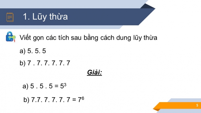 Giáo án PPT Toán 6 chân trời Bài 4: Luỹ thừa với số mũ tự nhiên