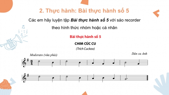 Giáo án PPT Âm nhạc 6 chân trời Tiết 24: Sáo recorder và Kèn phím Bài thực hành số 5