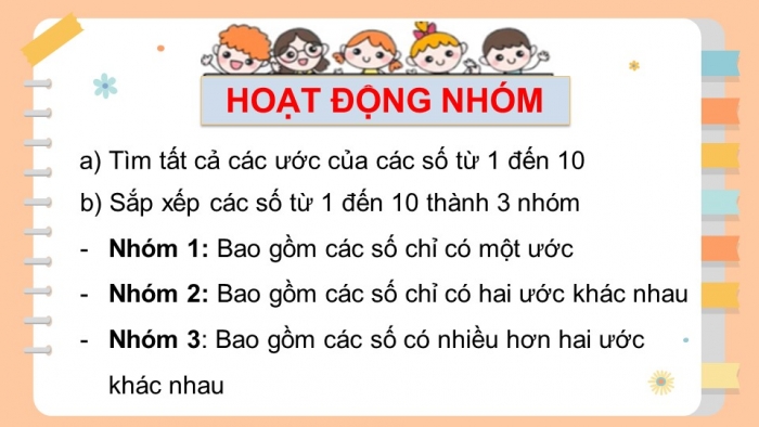 Giáo án PPT Toán 6 chân trời Bài 10: Số nguyên tố. Hợp số. Phân tích một số ra thừa số nguyên tố