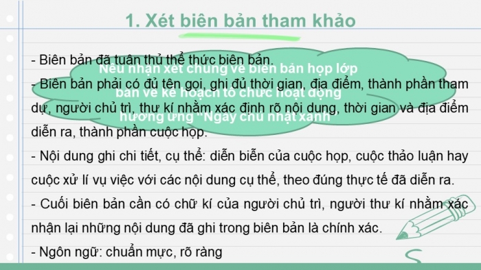 Giáo án PPT Ngữ văn 6 kết nối Bài 9: Viết biên bản một cuộc họp, cuộc thảo luận, Tóm tắt bằng sơ đồ nội dung của một văn bản đơn giản