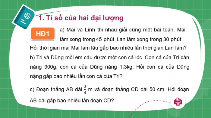 Giáo án PPT Toán 6 chân trời Bài 4: Tỉ số và tỉ số phần trăm