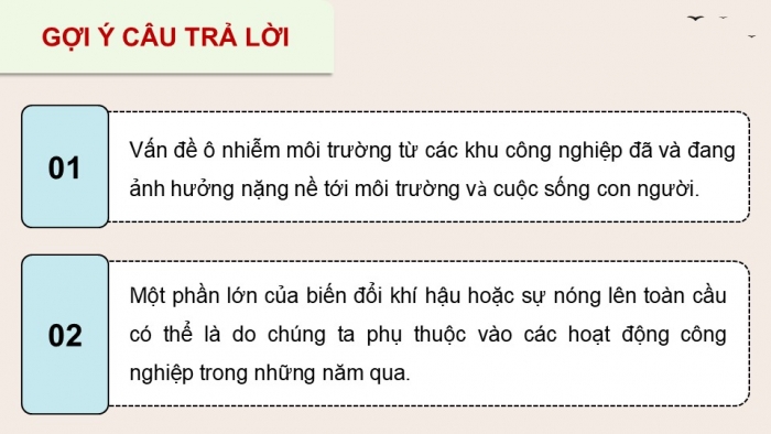 Giáo án điện tử Hoạt động trải nghiệm 9 cánh diều Chủ đề 7 - Hoạt động giáo dục 2: Phòng chống ô nhiễm và bảo vệ môi trường