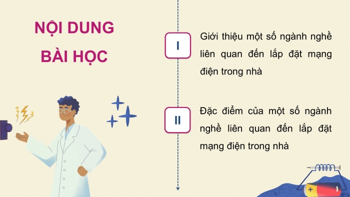 Giáo án điện tử Công nghệ 9 Lắp đặt mạng điện trong nhà Cánh diều Bài 7: Một số ngành nghề liên quan đến lắp đặt mạng điện trong nhà