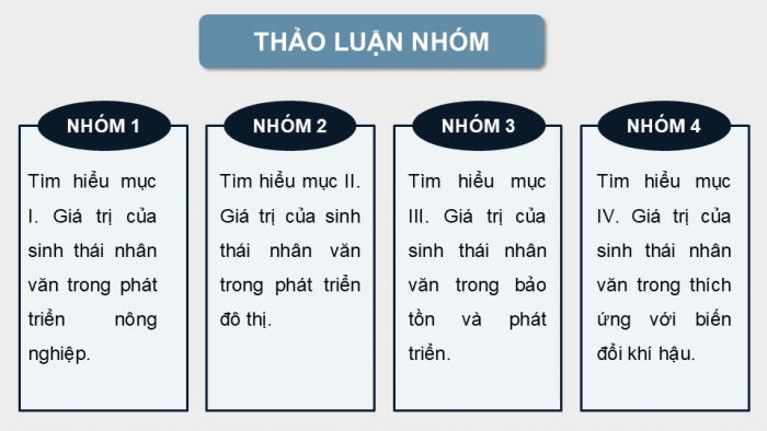 Giáo án điện tử chuyên đề Sinh học 12 kết nối Bài 9: Giá trị của sinh thái nhân văn trong một số lĩnh vực