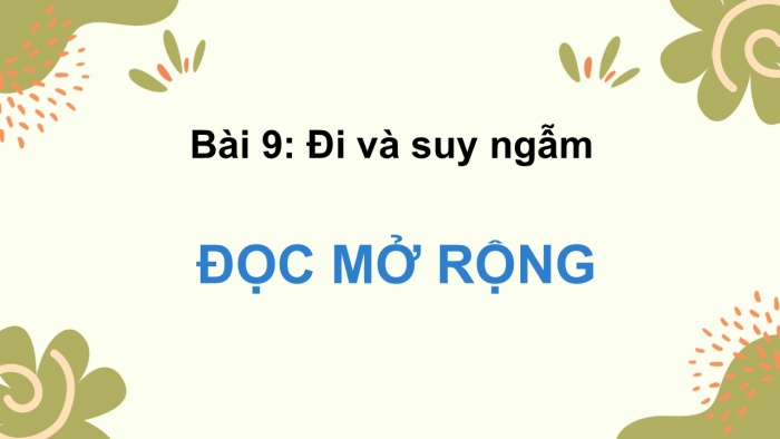 Giáo án điện tử Ngữ văn 9 kết nối Bài 9: Đọc mở rộng