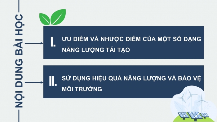 Giáo án điện tử KHTN 9 chân trời - Phân môn Vật lí Bài 15: Năng lượng tái tạo