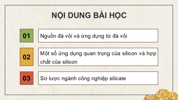 Giáo án điện tử KHTN 9 chân trời - Phân môn Hoá học Bài 32: Khai thác đá vôi. Công nghiệp sillicate