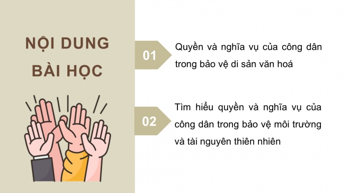 Giáo án điện tử Kinh tế pháp luật 12 kết nối Bài 13: Quyền và nghĩa vụ của công dân trong bảo vệ di sản văn hoá, môi trường và tài nguyên thiên nhiên