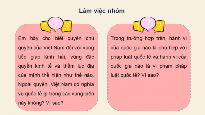 Giáo án điện tử Kinh tế pháp luật 12 kết nối Bài 15: Công pháp quốc tế về dân cư, lãnh thổ và chủ quyền quốc gia (P2)