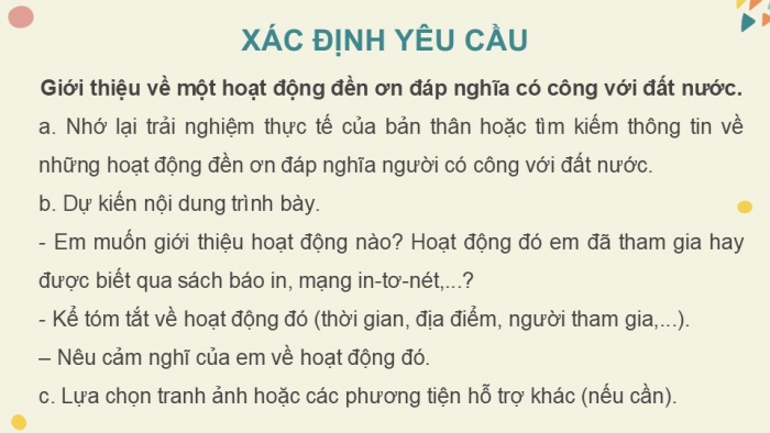 Giáo án điện tử Tiếng Việt 5 kết nối Bài 20: Đền ơn đáp nghĩa