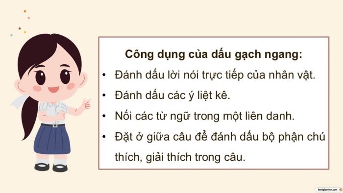 Giáo án điện tử Tiếng Việt 5 kết nối Bài 27: Luyện tập về dấu gạch ngang