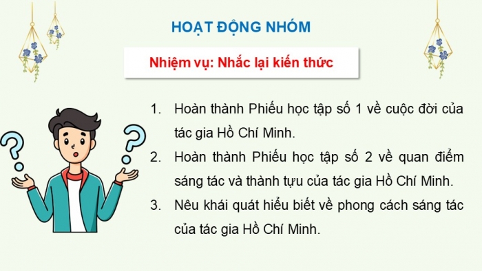 Giáo án PPT dạy thêm Ngữ văn 12 Kết nối bài 6: Tác gia Hồ Chí Minh