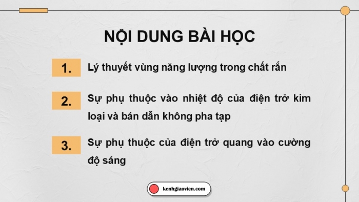 Giáo án điện tử chuyên đề Vật lí 12 chân trời Bài 10: Vùng năng lượng