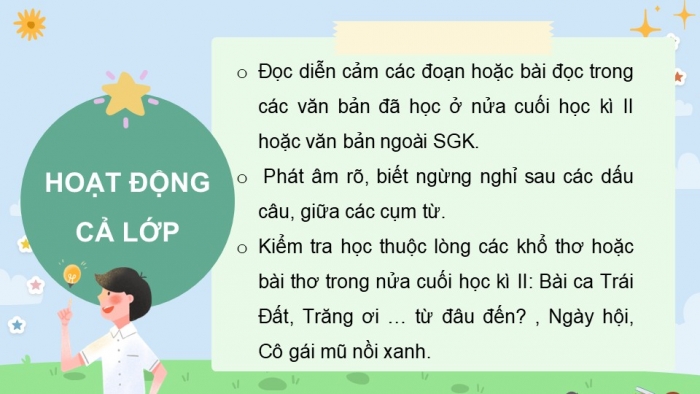 Giáo án điện tử Tiếng Việt 5 cánh diều Bài 19: Ôn tập cuối năm học (Tiết 1)