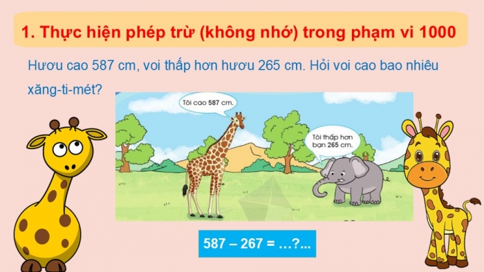 Giáo án PPT Toán 2 cánh diều bài Phép trừ (không nhớ) trong phạm vi 1000