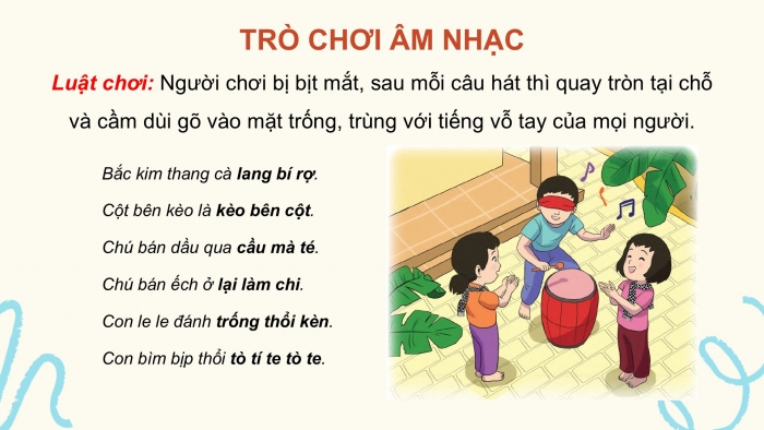 Giáo án PPT Âm nhạc 2 cánh diều Tiết 21: Ôn tập bài hát: Bắc kim thang, Vận dụng – Sáng tạo Phân biệt âm thanh dài – ngắn