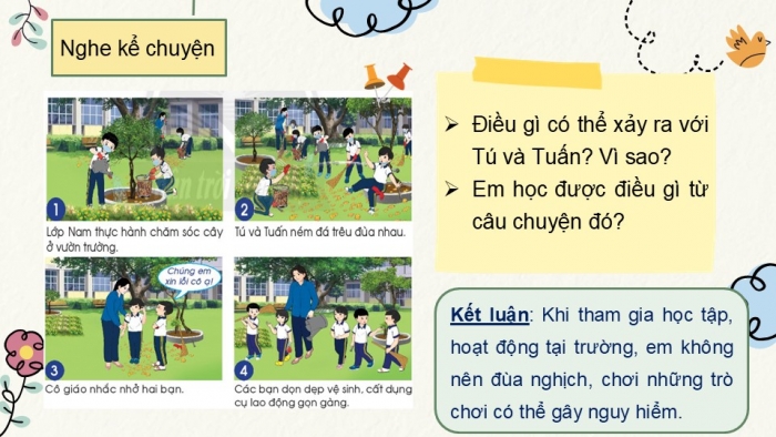 Giáo án PPT Tự nhiên và Xã hội 2 chân trời Bài 8: An toàn và giữ vệ sinh khi tham gia các hoạt động ở trường