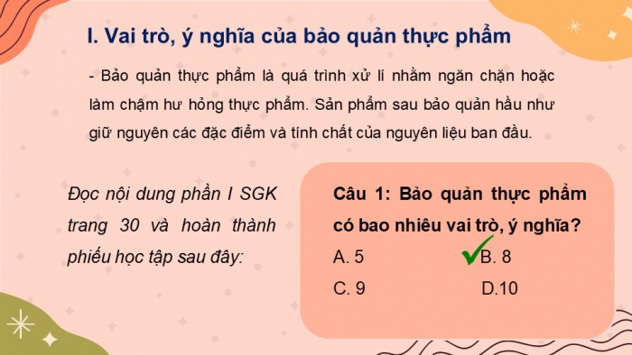 Giáo án PPT Công nghệ 6 cánh diều Bài 6: Bảo quản thực phẩm