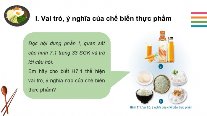 Giáo án PPT Công nghệ 6 cánh diều Bài 7: Chế biến thực phẩm