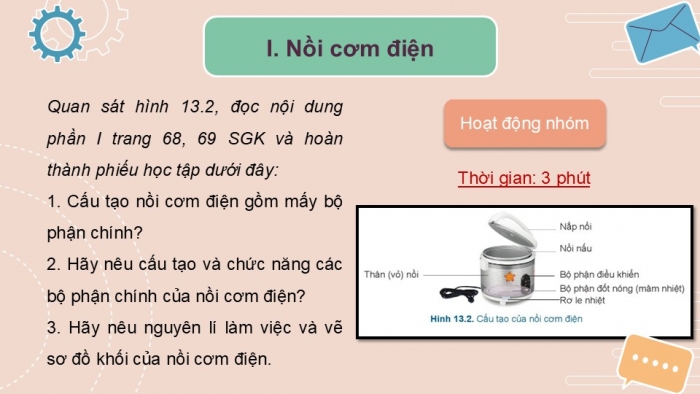 Giáo án PPT Công nghệ 6 cánh diều Bài 13: Nồi cơm điện và bếp hồng ngoại