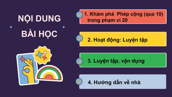 Giáo án PPT Toán 2 kết nối Bài 7: Phép cộng (qua 10) trong phạm vi 20