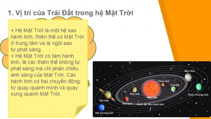 Giáo án PPT Địa lí 6 kết nối Bài 6: Trái Đất trong hệ Mặt Trời