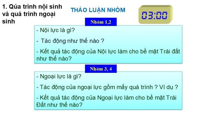 Giáo án PPT Địa lí 6 kết nối Bài 11: Quá trình nội sinh và quá trình ngoại sinh. Hiện tượng tạo núi