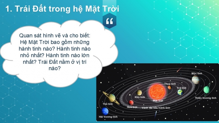 Giáo án PPT Địa lí 6 cánh diều Bài 5: Trái Đất trong hệ Mặt Trời. Hình dạng và kích thước của Trái Đất