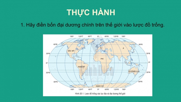 Giáo án PPT Địa lí 6 cánh diều Bài 20 Thực hành: Xác định trên lược đồ các đại dương thế giới