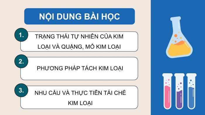 Giáo án điện tử Hoá học 12 chân trời Bài 15: Các phương pháp tách kim loại