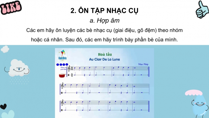 Giáo án PPT Âm nhạc 6 cánh diều Tiết 4: Ôn tập Bài đọc nhạc số 4, Ôn tập bài hoà tấu và bài tập tiết tấu, Ôn tập bài hát Tình bạn bốn phương