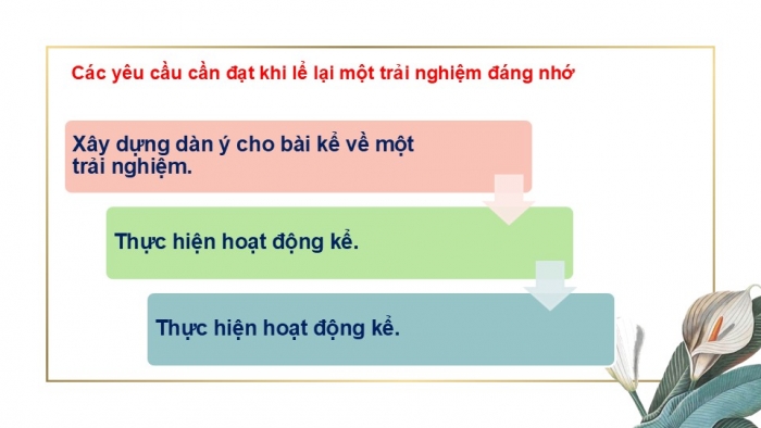 Giáo án PPT Ngữ văn 6 cánh diều Bài 6: Kể lại một trải nghiệm đáng nhớ