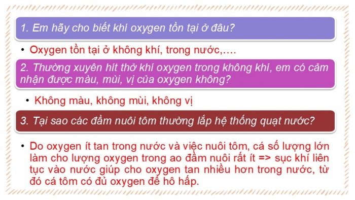 Giáo án PPT KHTN 6 chân trời Bài 9: Oxygen