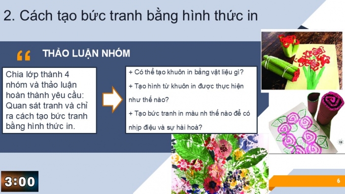 Giáo án PPT Mĩ thuật 6 chân trời Bài 3: Tranh in hoa, lá