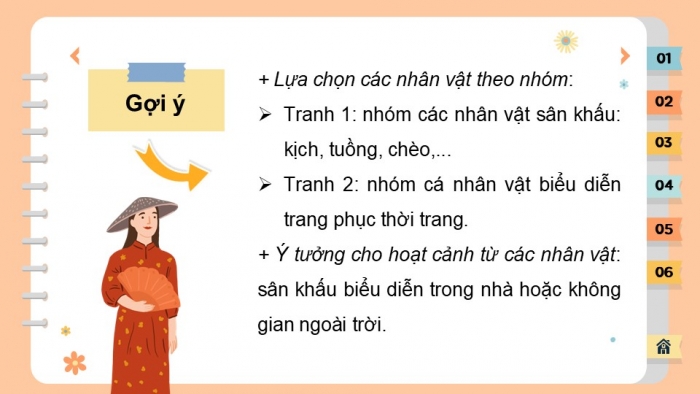 Giáo án PPT Mĩ thuật 6 chân trời Bài 3: Hoạt cảnh ngày hội