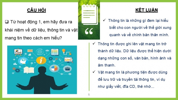 Giáo án PPT Tin học 6 kết nối Bài 1: Thông tin và dữ liệu