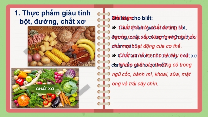 Giáo án PPT Công nghệ 6 kết nối Bài 4: Thực phẩm và dinh dưỡng