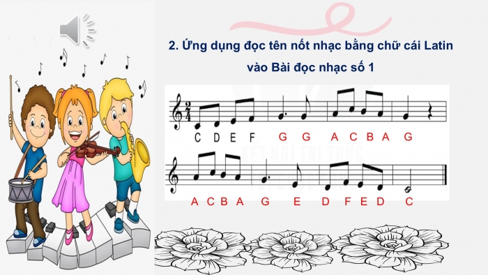 Giáo án PPT Âm nhạc 6 kết nối Tiết 7: Kí hiệu âm bằng hệ thống chữ cái Latin, Recorder hoặc kèn phím